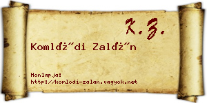 Komlódi Zalán névjegykártya